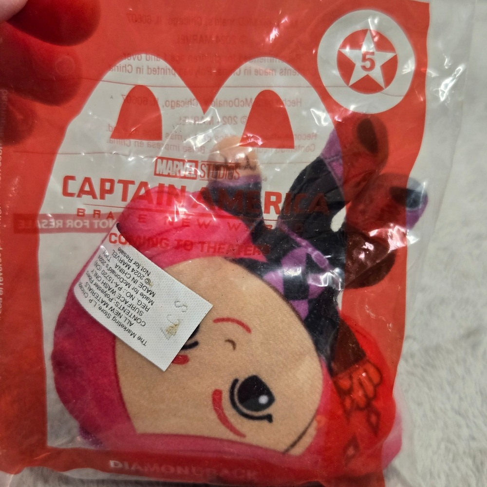 2024 McDonalds Marvel Captain America Brave New World Diamondback Plush Toy 5